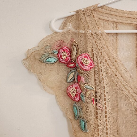 Matthew Williamson Vintage 1920s Flapper Gypsy Lace Embroidered Beaded Dress - Picture 6 of 14